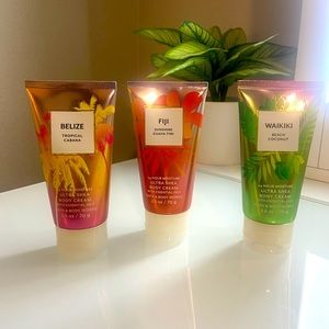 Bath & body works BELIZE, FIJI, & WAIKIKI 2.5 oz body creams 🌴🌸